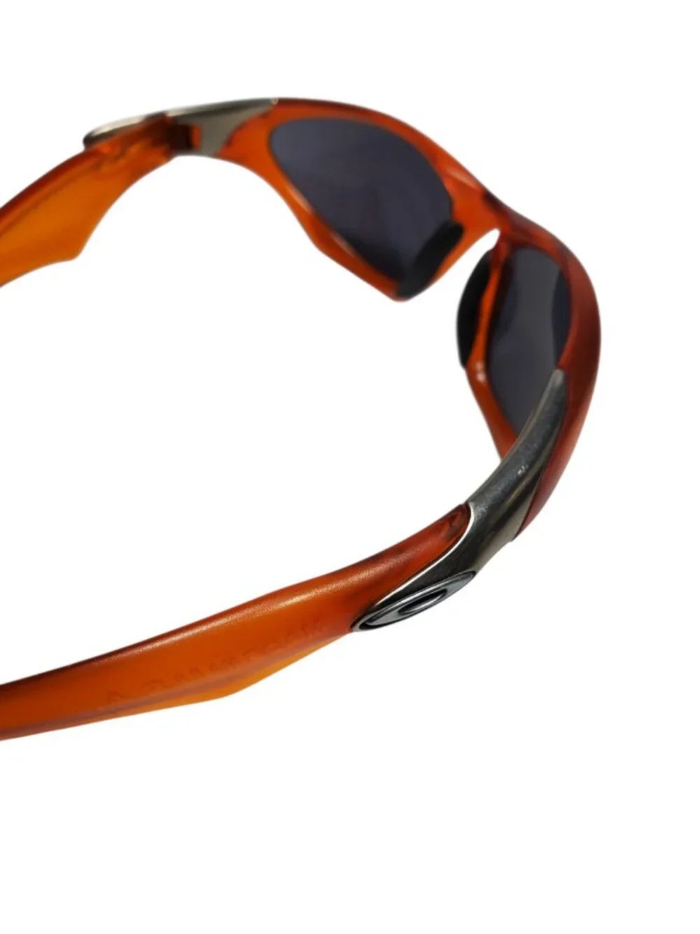 Vintage Y2K Oakley Scar Sunglasses Orange Frames Made USA
